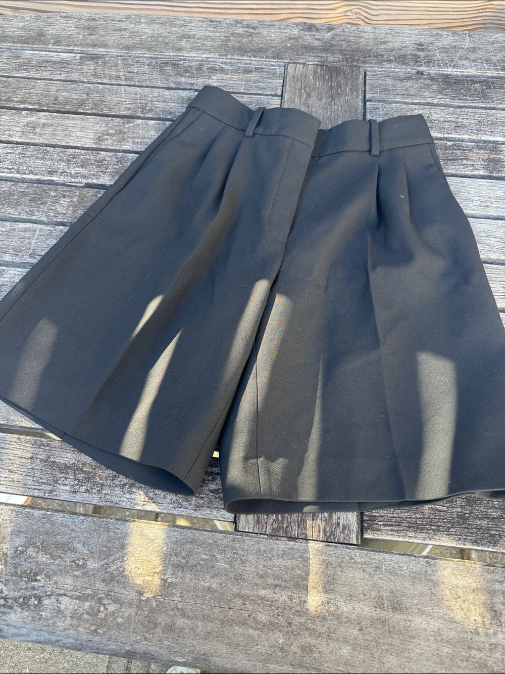 Aritzia Black Tailored High-Waist Bermuda Shorts